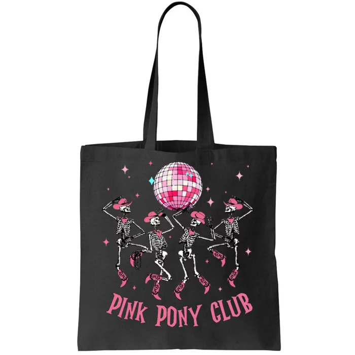 Halloween Skeleton Pony Club Cowgirl Western Birthday Tote Bag