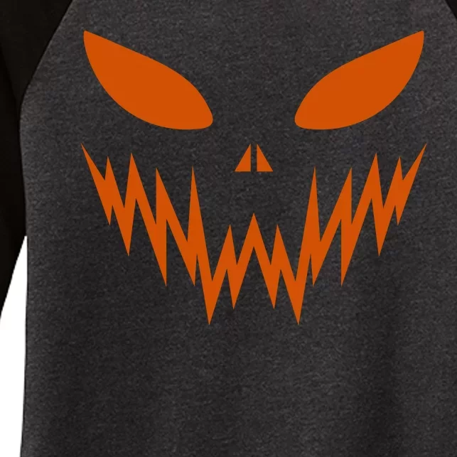 Halloween Spooky Pumpkin Women's Tri-Blend 3/4-Sleeve Raglan Shirt