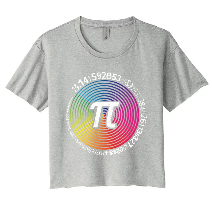 Hypnotic Spectrum Pi Math Science Geek 3 14 Pi Day Gift Women's Crop Top Tee