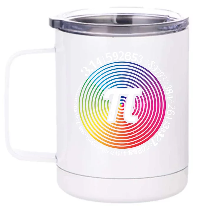 Hypnotic Spectrum Pi Math Science Geek 3 14 Pi Day Gift Front & Back 12oz Stainless Steel Tumbler Cup