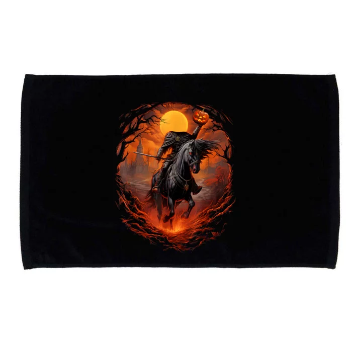 Halloween Scary Pumpkin Headless Horseman AI Microfiber Hand Towel