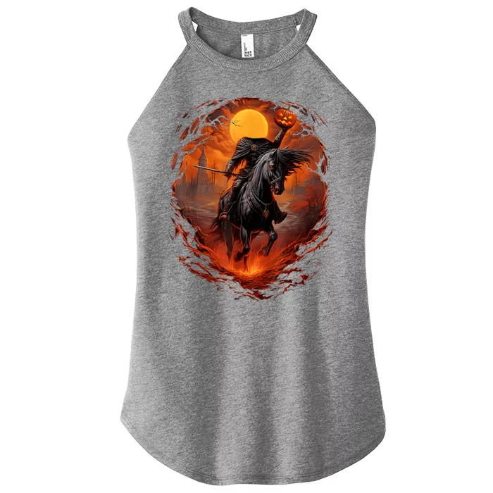 Halloween Scary Pumpkin Headless Horseman AI Women’s Perfect Tri Rocker Tank