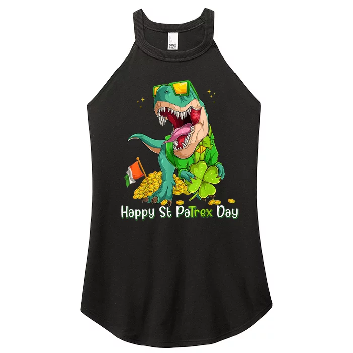 Happy St Pat Trex Day Dino St Patricks Day Toddler Boys Gift Women’s Perfect Tri Rocker Tank