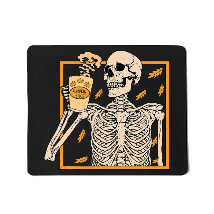 Halloween Skeleton Pumpkin Spice Latte Syrup Creamer Mousepad