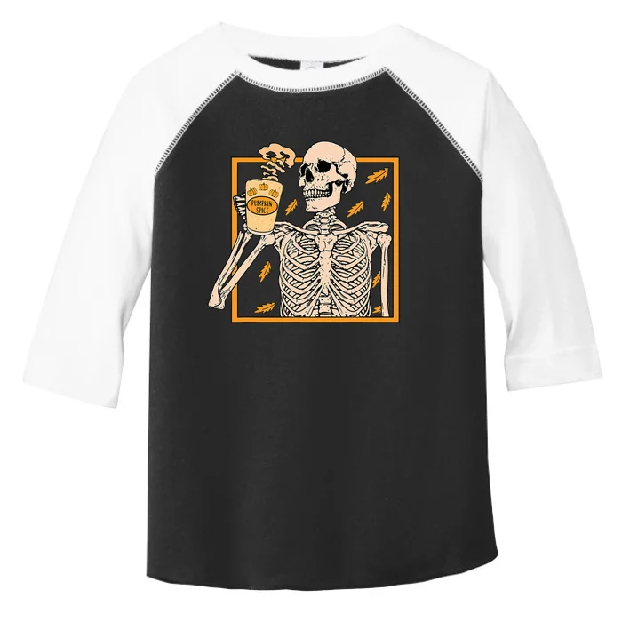 Halloween Skeleton Pumpkin Spice Latte Syrup Creamer Toddler Fine Jersey T-Shirt