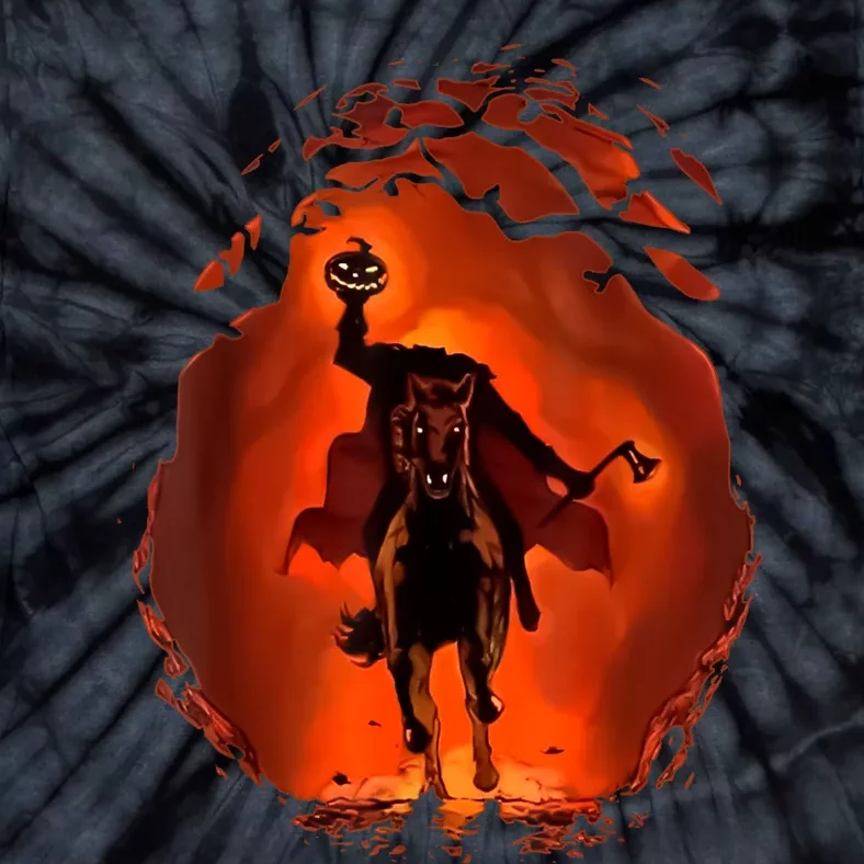 Halloween Scary Pumpkin Headless Horseman Tie-Dye T-Shirt