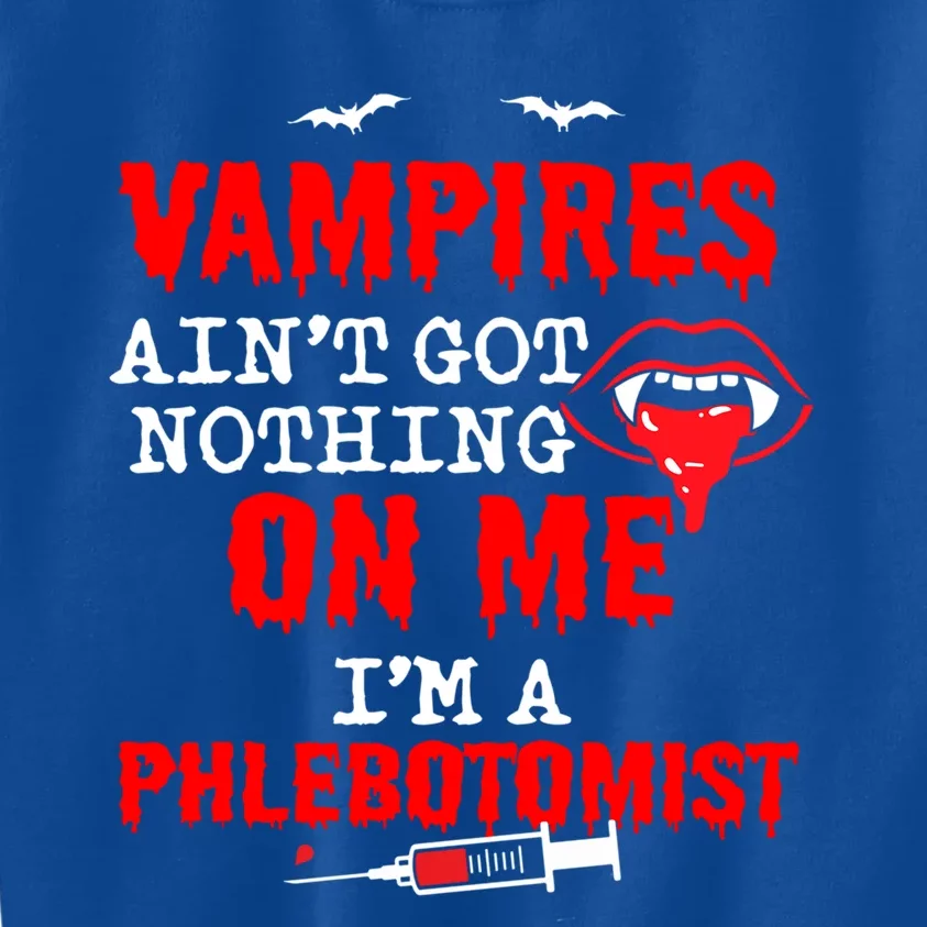 Halloween Spooky Phlebotomist Phlebotomy Nurse Tech Gift Kids Sweatshirt