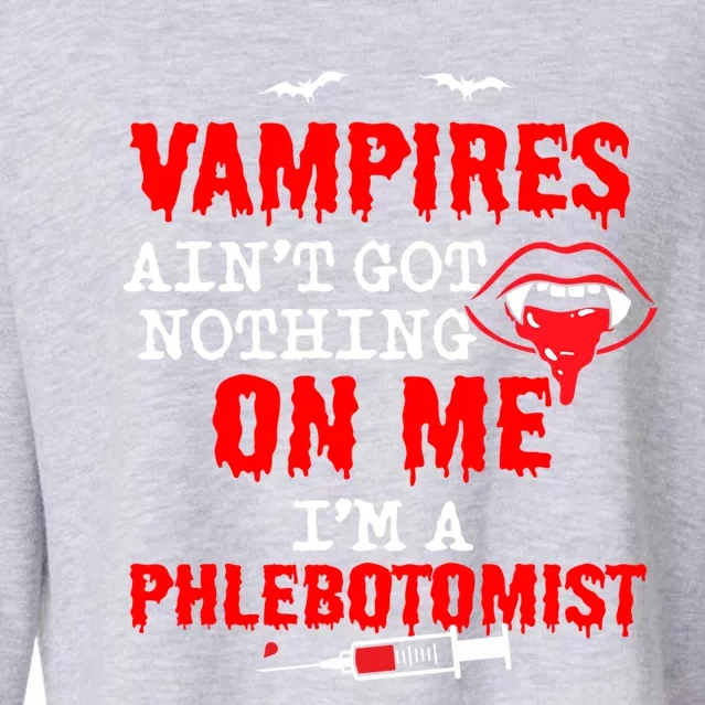 Halloween Spooky Phlebotomist Phlebotomy Nurse Tech Gift Cropped Pullover Crew