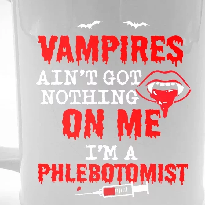 Halloween Spooky Phlebotomist Phlebotomy Nurse Tech Gift Front & Back Beer Stein