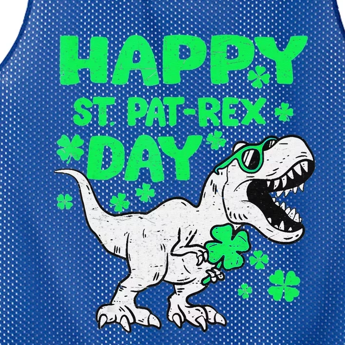 Happy St PaT Rex Dinosaur Saint Patrick's Day Mesh Reversible Basketball Jersey Tank