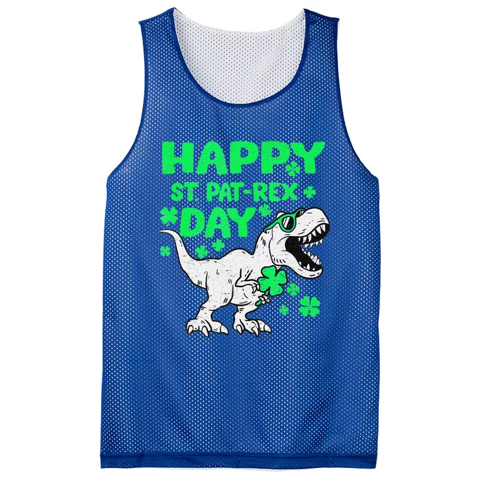 Happy St PaT Rex Dinosaur Saint Patrick's Day Mesh Reversible Basketball Jersey Tank