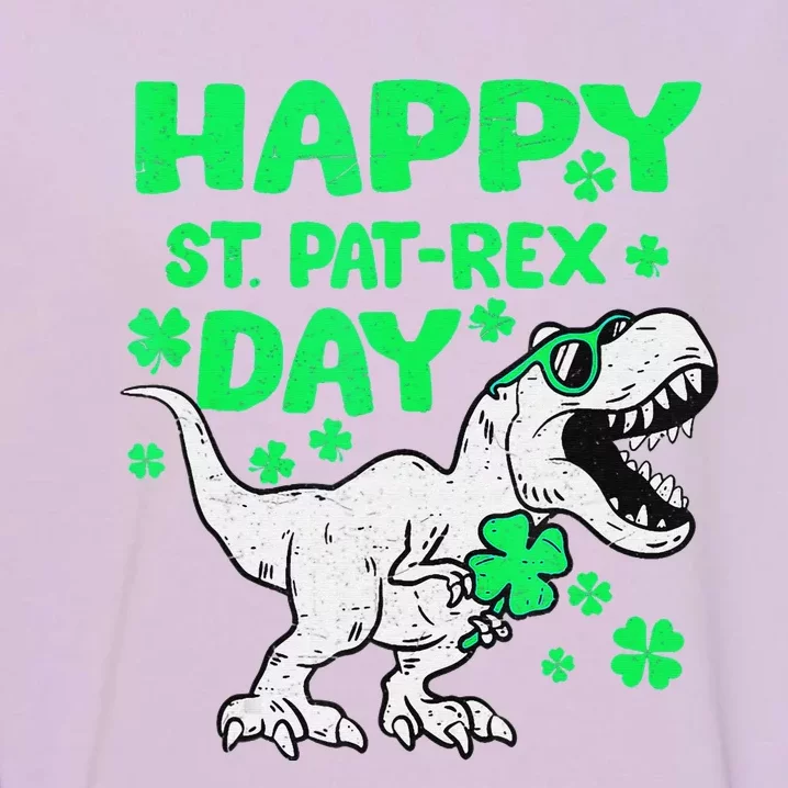 Happy St PaT Rex Dinosaur Saint Patrick's Day Garment-Dyed Sweatshirt