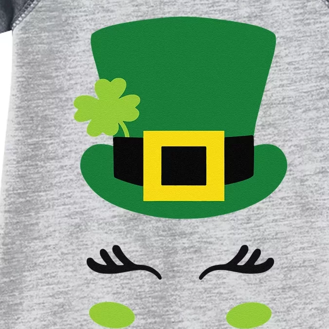 Happy Saint Patrick's Day Irish Face Lucky Charm Paddy's Day Cute Infant Baby Jersey Bodysuit