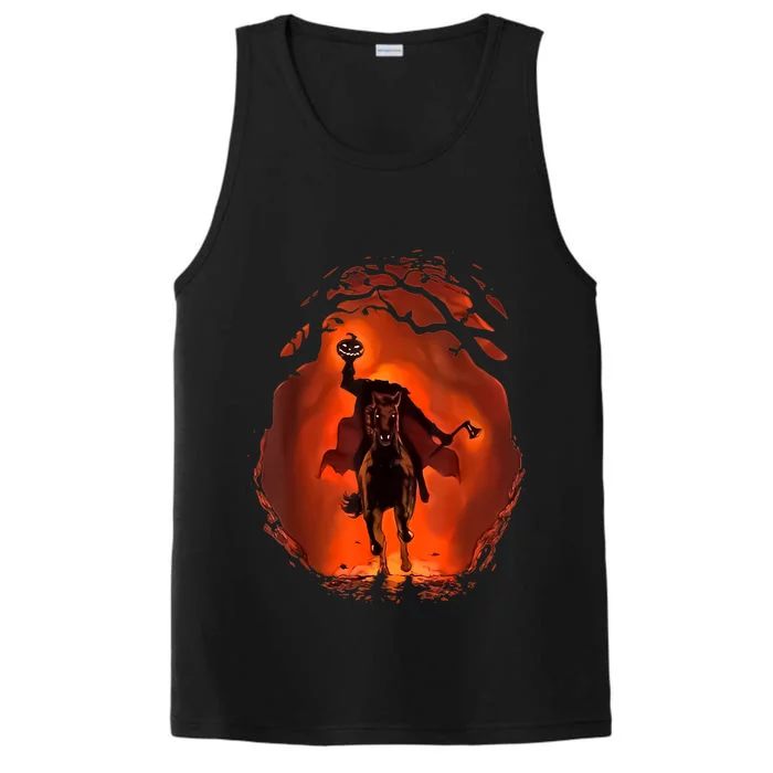 Halloween Scary Pumpkin Headless Horseman Performance Tank