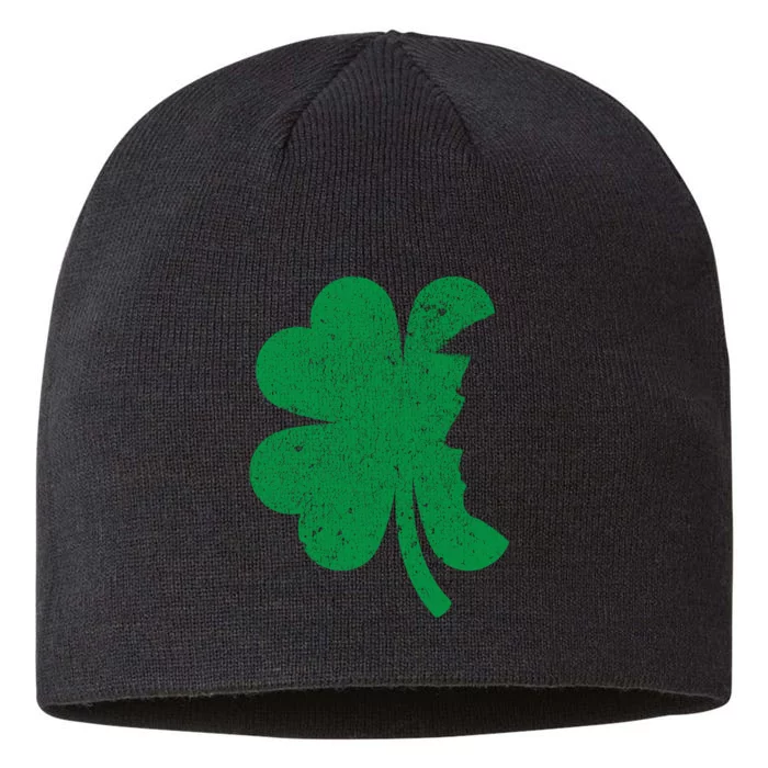 Happy St PatrickS Day Clover Leaf Trump Distressed 8 1/2in Sustainable Knit Beanie