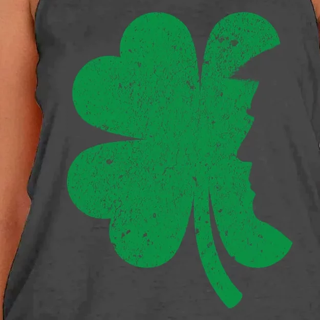 Happy St PatrickS Day Clover Leaf Trump Distressed Women's Knotted Racerback Tank