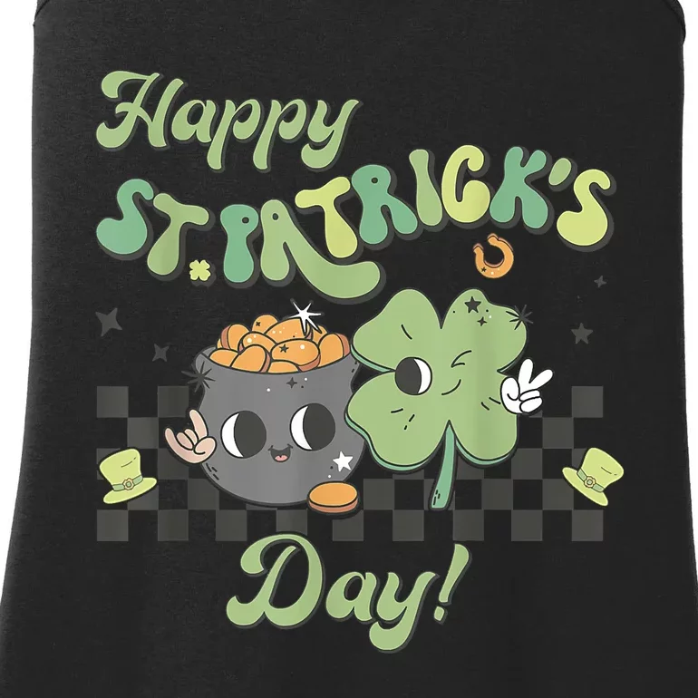 Happy St Patrick's Day Shamrock Clover Ladies Essential Tank