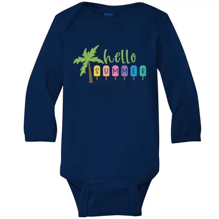 Hello Summer Popsicles Tropical Baby Long Sleeve Bodysuit