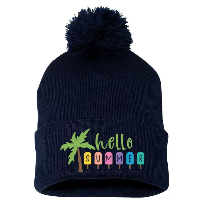 Hello Summer Popsicles Tropical Pom Pom 12in Knit Beanie