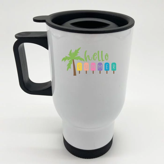 Hello Summer Popsicles Tropical Front & Back Stainless Steel Travel Mug