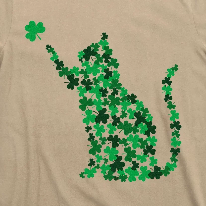 Happy Saint Patrick's Day Shamrock Cat T-Shirt