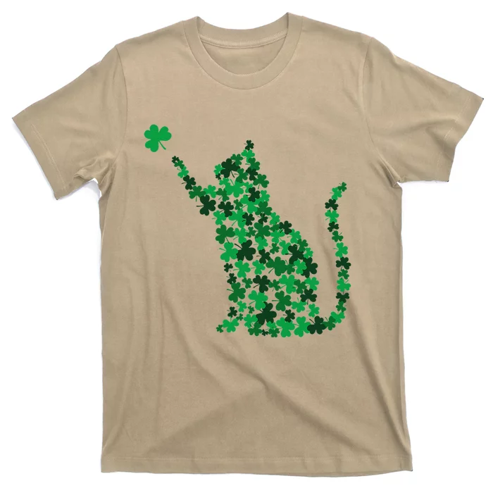 Happy Saint Patrick's Day Shamrock Cat T-Shirt