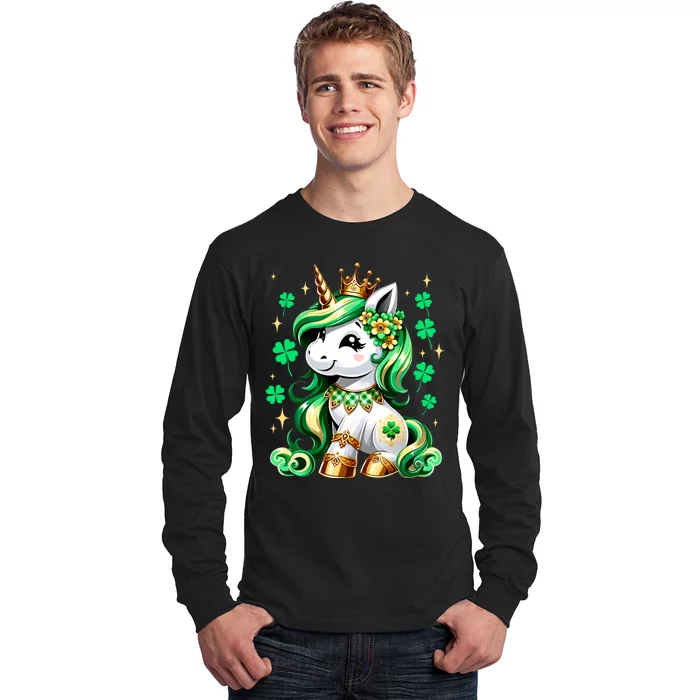 Happy St Patrick Day Irish Unicorn Lepricorn Long Sleeve Shirt