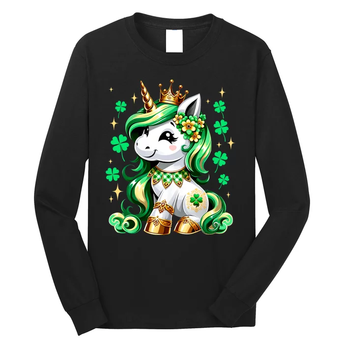 Happy St Patrick Day Irish Unicorn Lepricorn Long Sleeve Shirt