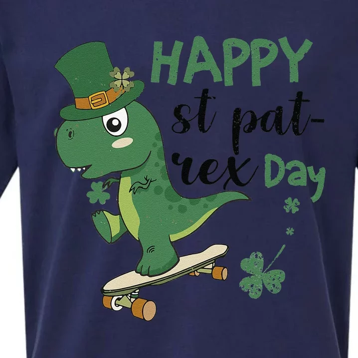 Happy St Pat Rex Day St Patricks Dinosaur Sueded Cloud Jersey T-Shirt