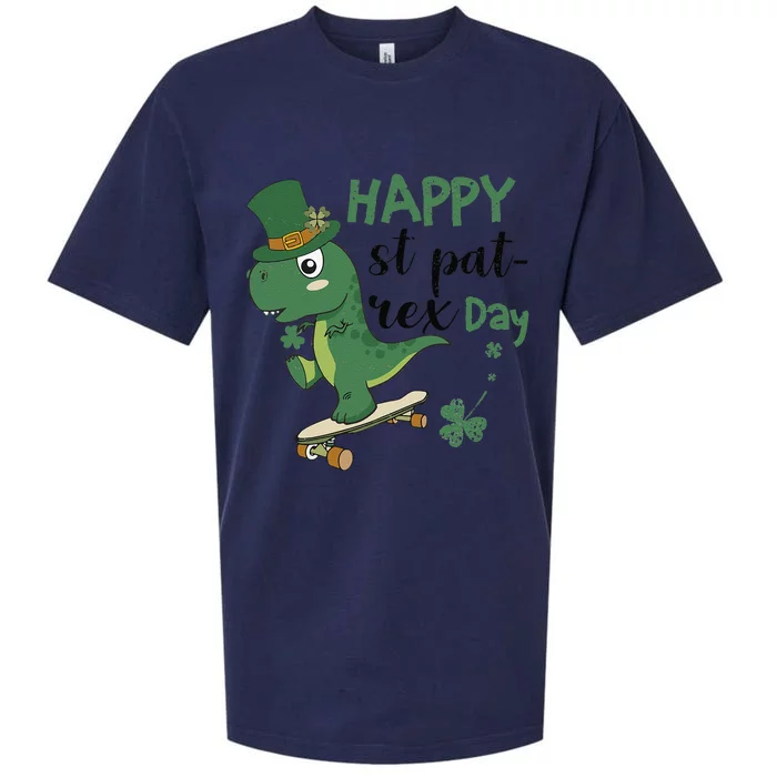 Happy St Pat Rex Day St Patricks Dinosaur Sueded Cloud Jersey T-Shirt