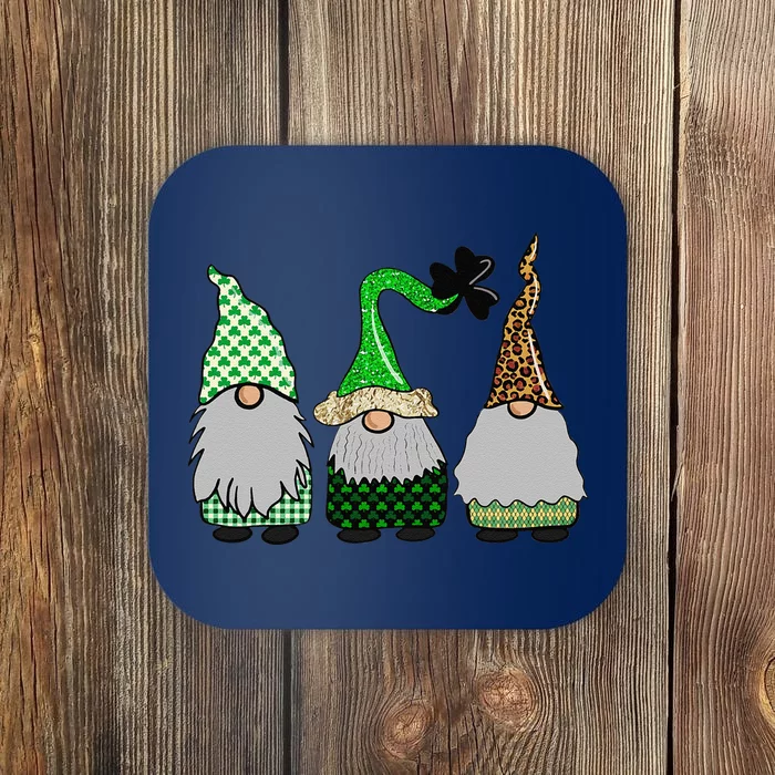 Happy St Patrick's Dayhree Gnomes Shamrock Love Coaster