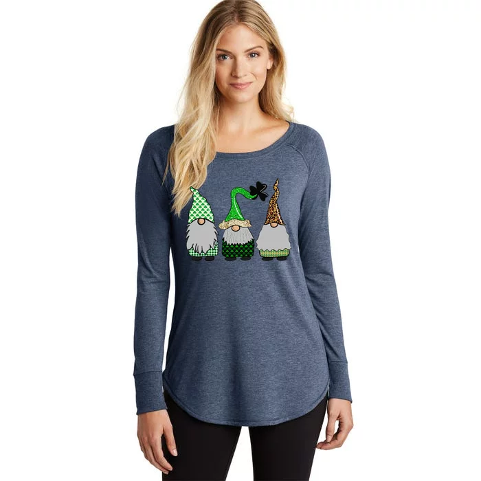 Happy St Patrick's Dayhree Gnomes Shamrock Love Women's Perfect Tri Tunic Long Sleeve Shirt