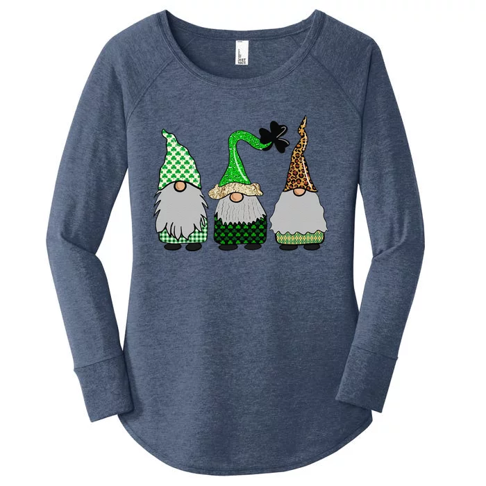 Happy St Patrick's Dayhree Gnomes Shamrock Love Women's Perfect Tri Tunic Long Sleeve Shirt