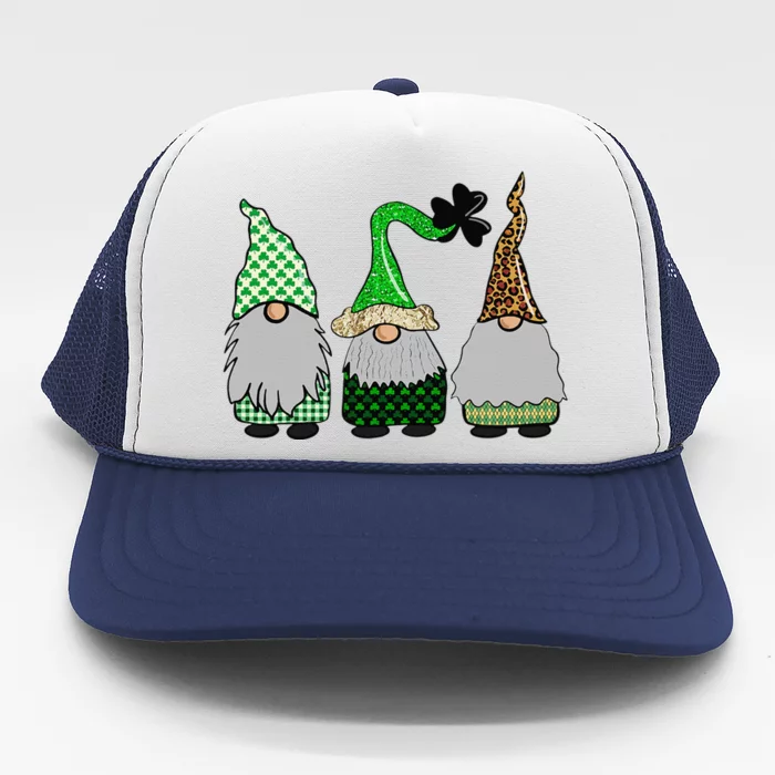 Happy St Patrick's Dayhree Gnomes Shamrock Love Trucker Hat