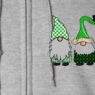 Happy St Patrick's Dayhree Gnomes Shamrock Love Full Zip Hoodie