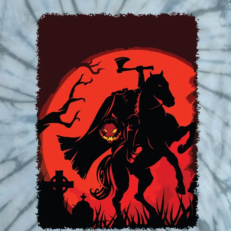 Halloween Scary Pumpkin Headless Horseman Horse Riding Lover Tie-Dye T-Shirt