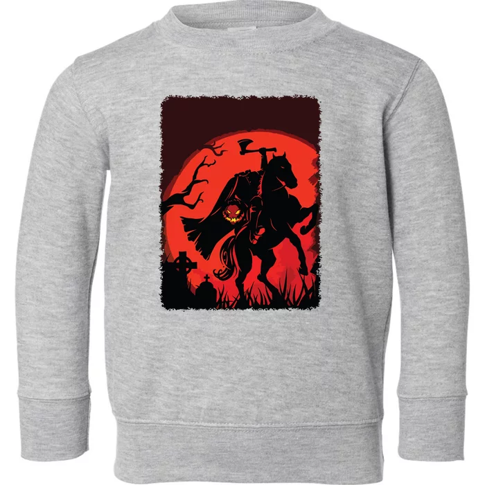 Halloween Scary Pumpkin Headless Horseman Horse Riding Lover Toddler Sweatshirt