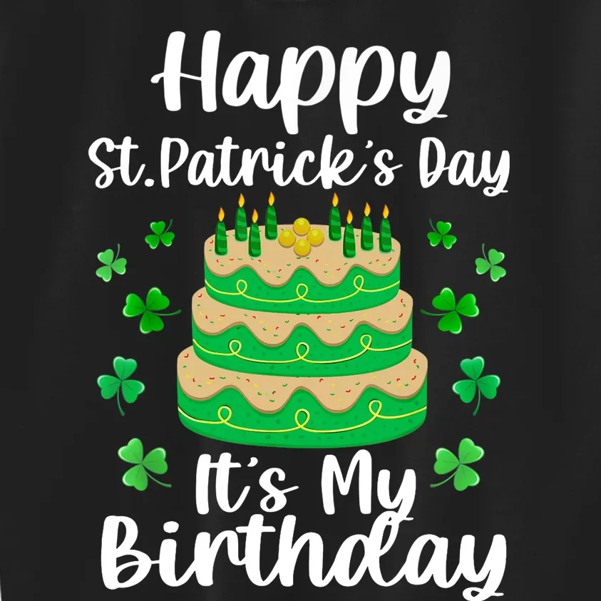 Happy St. Patrick's Day It's My Birthday Shamrock Irish Kids Sweatshirt