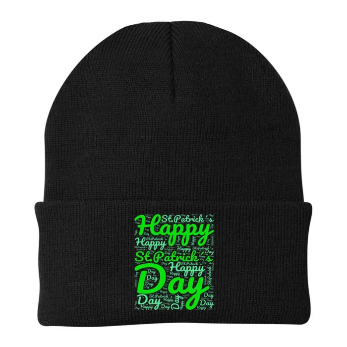 Happy St Patricks day wordart Knit Cap Winter Beanie