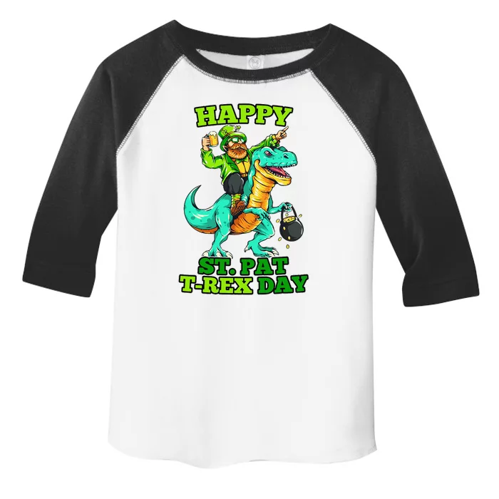 Happy St. Pat TRex Day Saint Patrick's Leprechaun Dinosaur Toddler Fine Jersey T-Shirt