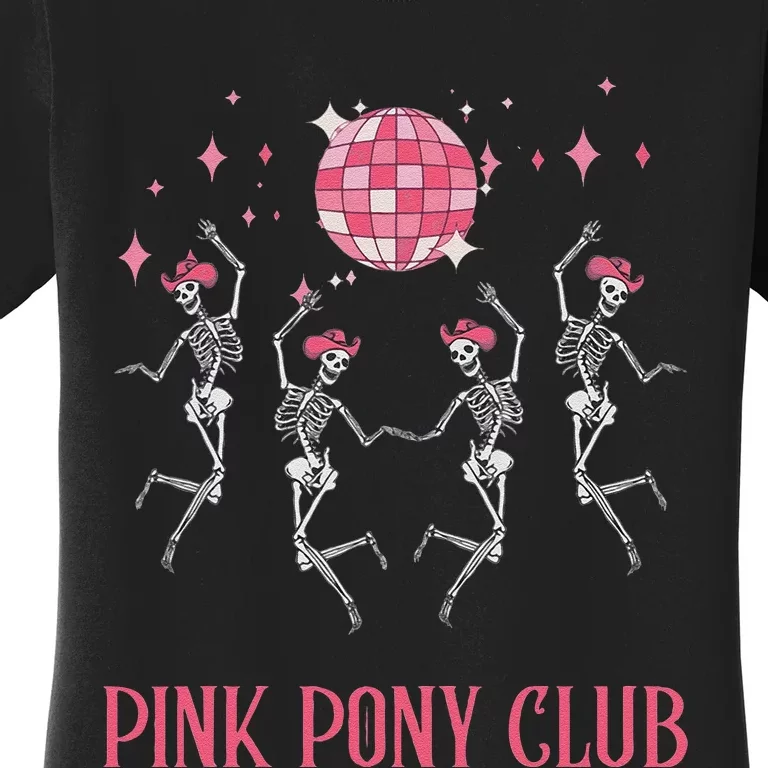 Halloween Skeleton Pony Club Cowgirl Western Birthday Gift Women's T-Shirt