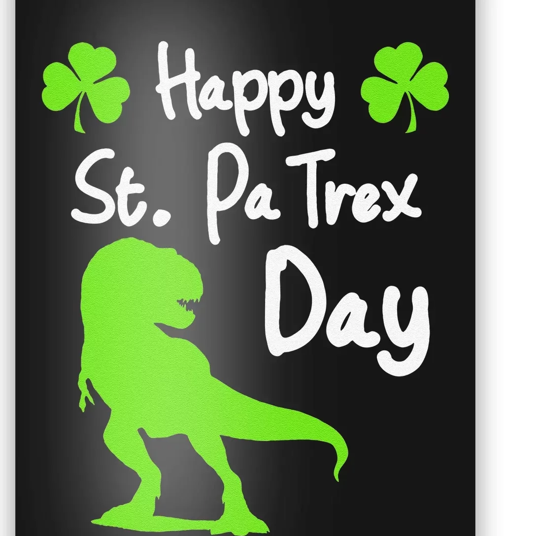 Happy St. Pa Trex Day Cute Trex Dino St. Patrick's Poster