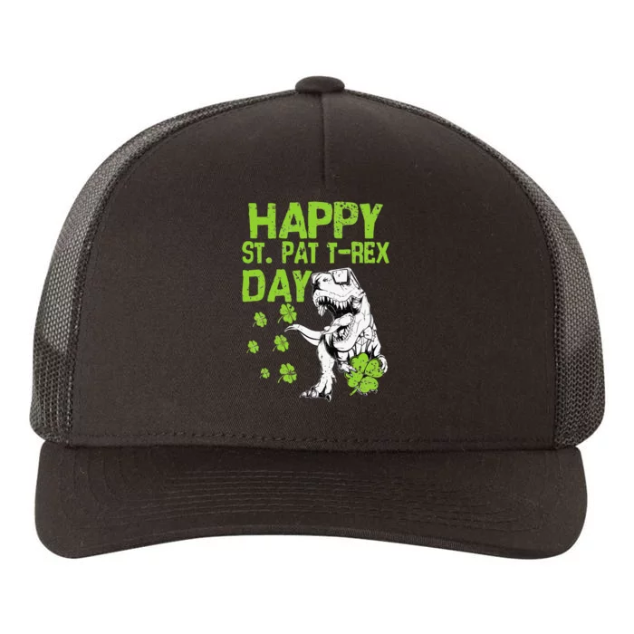 Happy St. Pat t-Rex Day Saint Shenanigan Clover Irishman Yupoong Adult 5-Panel Trucker Hat