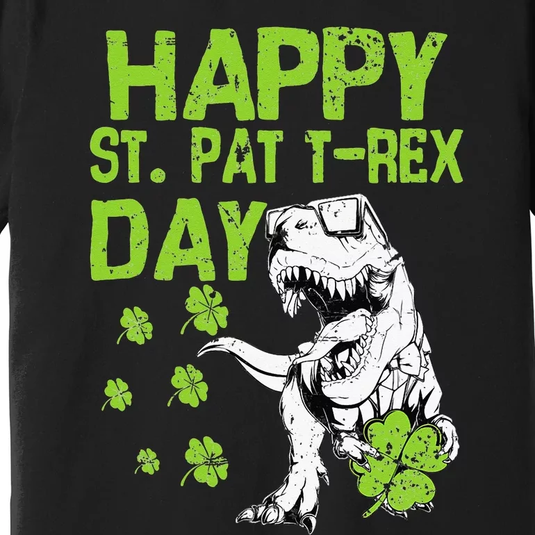 Happy St. Pat t-Rex Day Saint Shenanigan Clover Irishman Premium T-Shirt