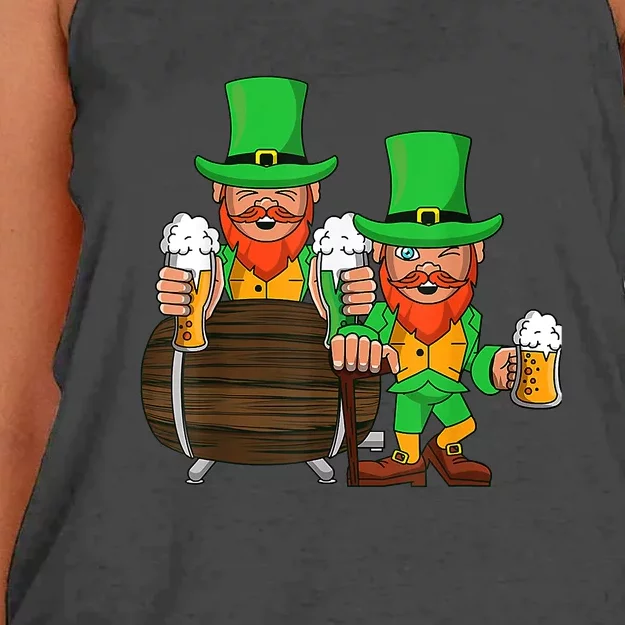 Happy Saint Patricks Day Shamrock Celebrating Essential Women's Knotted Racerback Tank