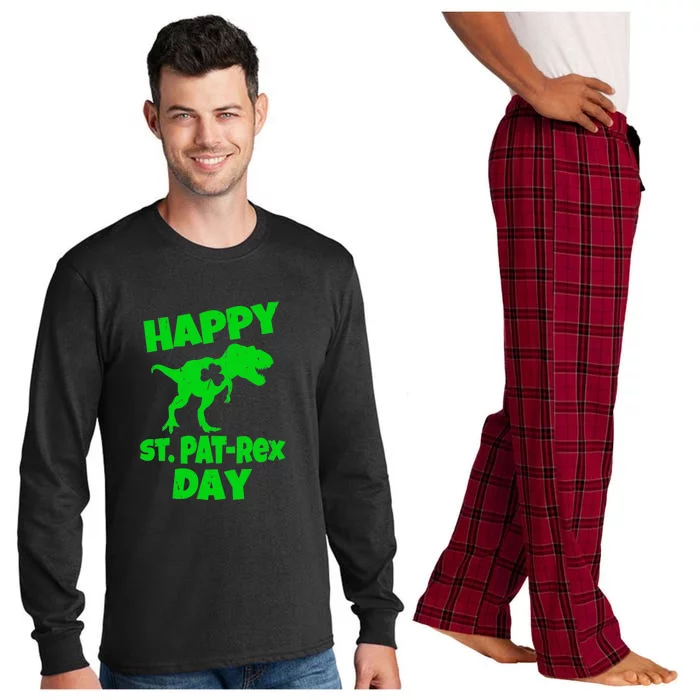 Happy St Pat Trex Day Dino St Patricks Day Long Sleeve Pajama Set