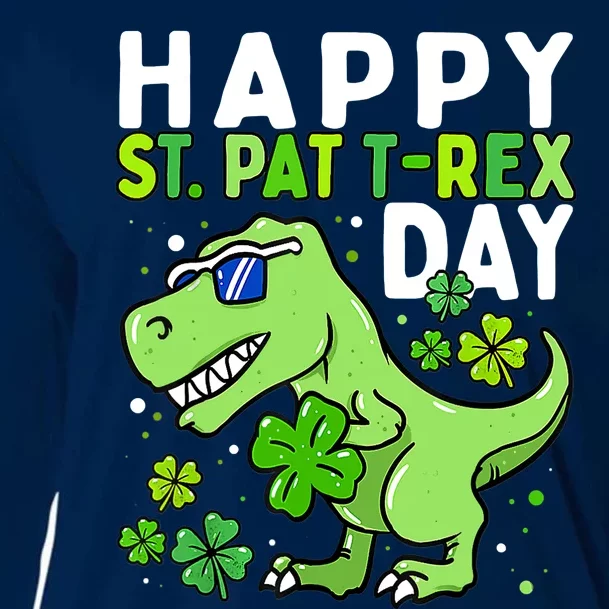 Happy St Pat Trex Day Dino St Patricks Day Boy Cooling Performance Long Sleeve Crew