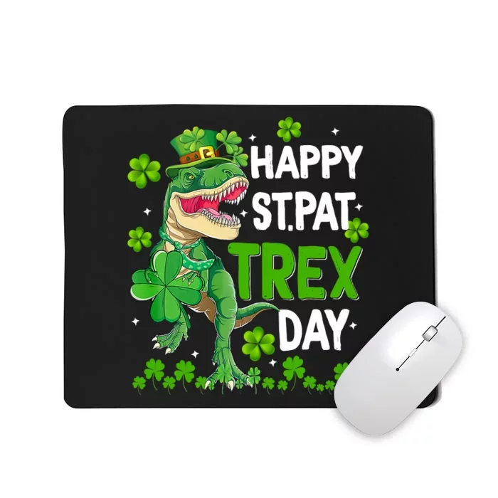 Happy St Pat Trex Patricks Day Boys Men Dinosaur TRex Mousepad