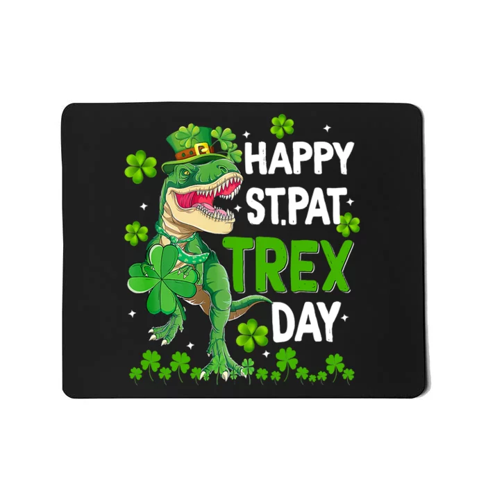 Happy St Pat Trex Patricks Day Boys Men Dinosaur TRex Mousepad