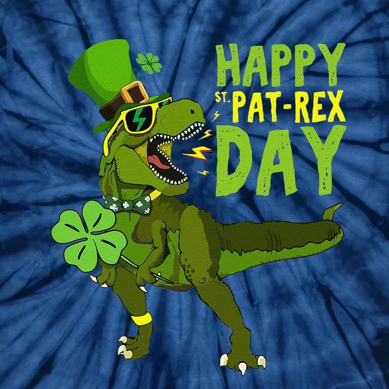 Happy St Pat Rex Day Saint Patrick's Day Dinoyrannosaurus Tie-Dye T-Shirt